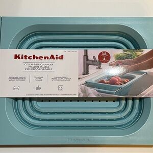 KitchenAid Collapsible Colander Over The Sink Adjustable New Blue NWT 4 Quart